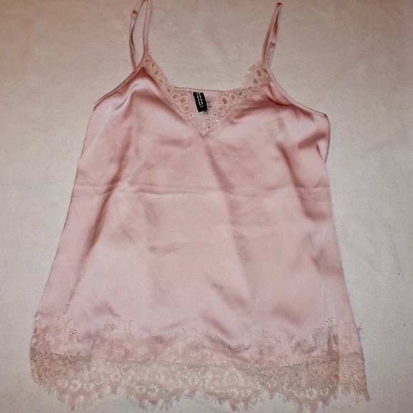 H&M Tops - Pink Satin Camisole